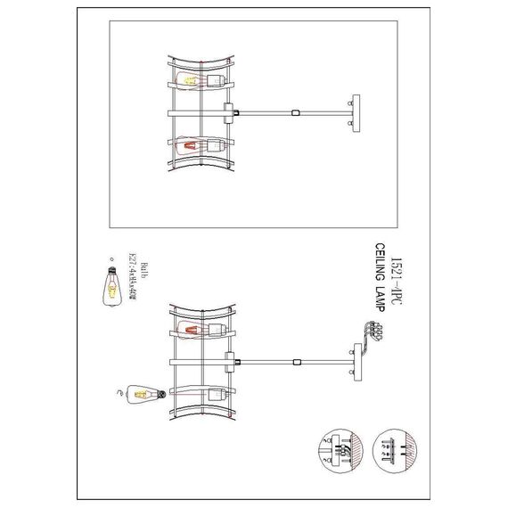 1521-4PC, люстра 2в1, D400xH230/675, 4xE27x40W, excluded, изображение 5