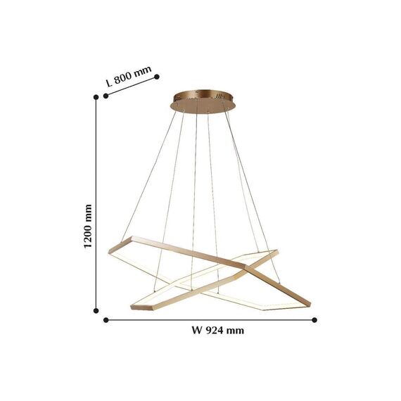 2103-14P, люстра подвесная, L800xW924xH1200max, 1xLEDx40W + 1xLEDx56W, 8440LM, 3000K, included, изображение 2