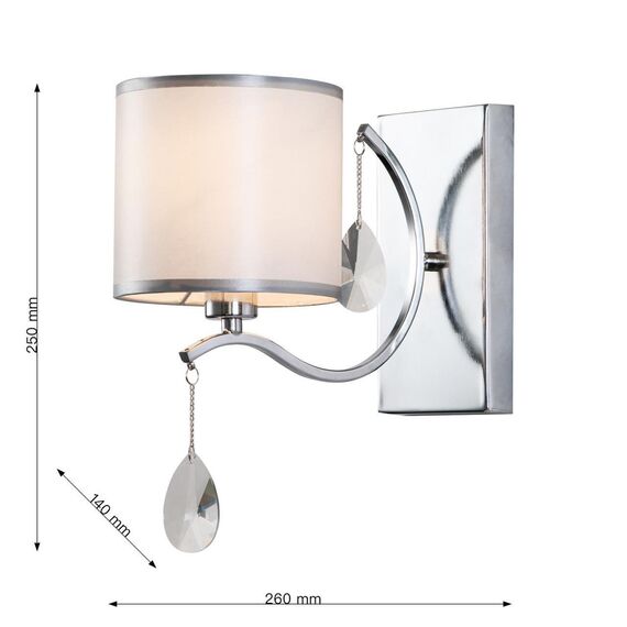 2866-1W, настенный светильник, D260xW140xH250, 1xE14x40W, excluded, изображение 3