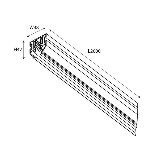 1014-TB-200, профиль под натяжной потолок (шинопровод), 2М, серия Logica, изображение 2