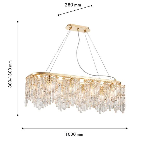 4724-10P, подвесная люстра, L1000xW280xH800/1300, 10xE14x40W, excluded, изображение 3