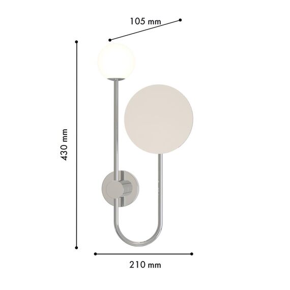 4565-1W, настенный светильник, D100xW210xH430, 1xG9x40W, IP20, excluded, изображение 2