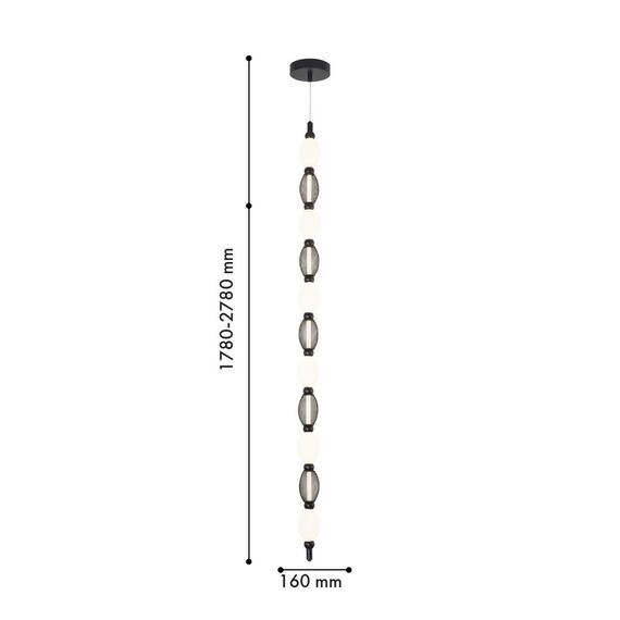 4560-1PC, подвесная/потолочная люстра, D160xH1780/2780 + D505xH890/1775 + D965xH820/1725, LEDx18W, 1080LM, 4000K, included, изображение 3