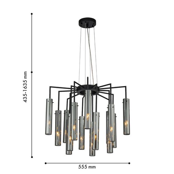 4501-15P, подвесная люстра, D555xH435/1635, 15xG9x25W, excluded, изображение 3