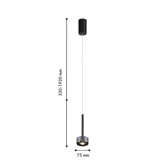 4318-1P, подвес, D75xH330/1920, LEDx7W, 500LM, 4000K, included, изображение 2