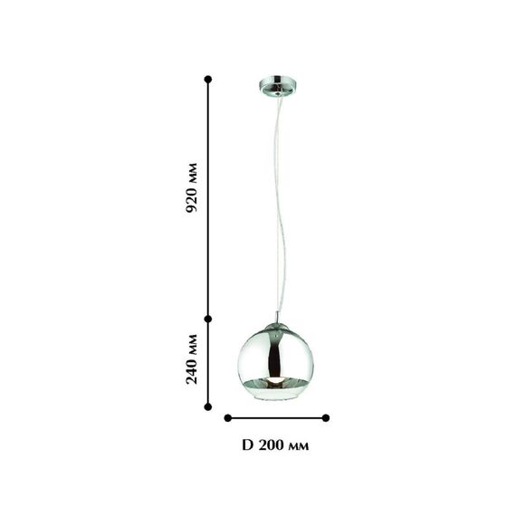 1689-1P, подвес, D200xH240/1460, 1xE27x60W, excluded, изображение 2