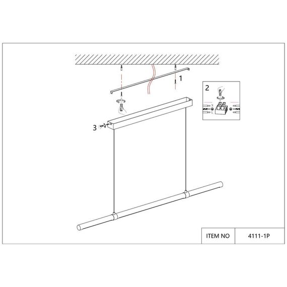 4111-1P, подвесная люстра, L1200xW35xH100/1200, LEDx35W, 2300LM, 4000K, included, изображение 6