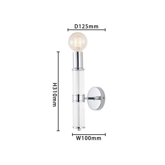 4005-1W, настенный светильник, D125xW100xH310, 1xE27x60W, excluded, dimmer, изображение 3