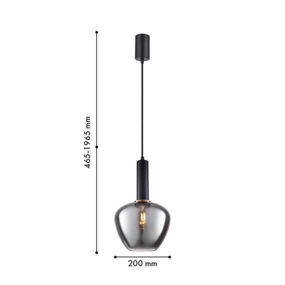 4357-1P, подвес, D200xH465/1965, 1xE27x40W, excluded, изображение 2