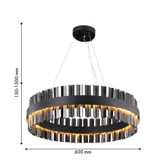 4262-6P, подвесная люстра, D600xH150/1500, LEDx27W, 2160LM, 4000K, included, изображение 2
