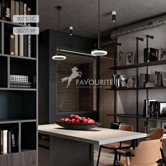 3072-1C, потолочный светильник, D50xH139, LEDx5W, 350LM, 4000K, IP20, included, изображение 4