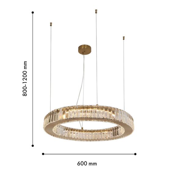 4195-6P, подвесная люстра, D600xH800/1200, 2xLEDx38W, 6840LM, 4000K, included, изображение 3