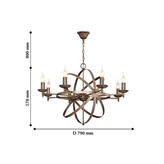 2166-8P, люстра подвесная, D790xH570/1370, 8xE14x40W, excluded, изображение 5