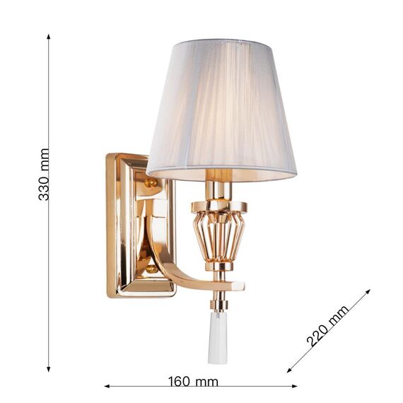 2690-1W, настенный светильник, D220xW160xH330, 1xE14x40W, excluded, изображение 3