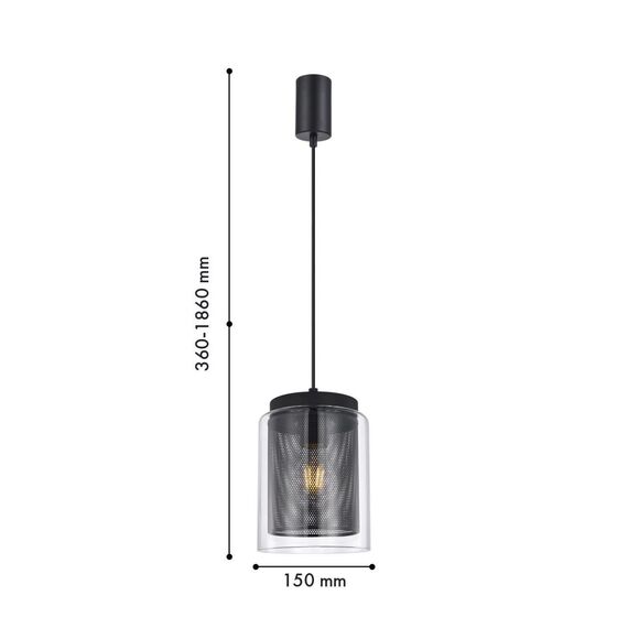 4347-1P, подвес, D150xH360/1860, 1xE27x40W, excluded, изображение 2