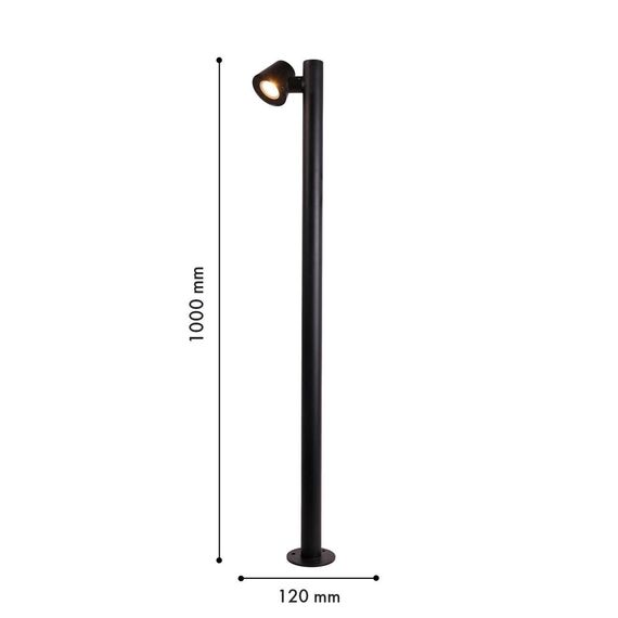 4744-1F, уличный светильник, L200xW50xH1000, LEDx10W, 196LM, 3000K, IP54, included, изображение 4
