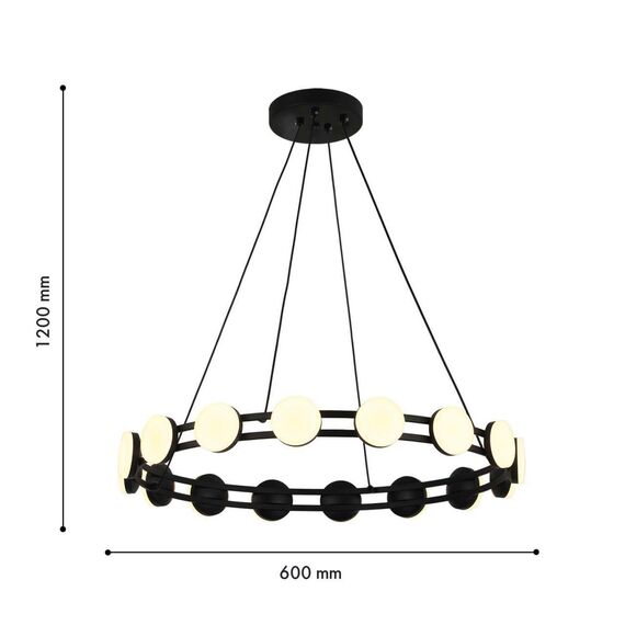 4601-6P, подвесная люстра, D600xH100/1200, 16xLEDx2W, 2880LM, 3000K, included, изображение 3