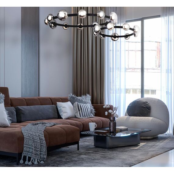 4517-12P, подвесная люстра, D900xH300/1630, 12xLEDx5W, 4800LM, 4000K, included, изображение 3