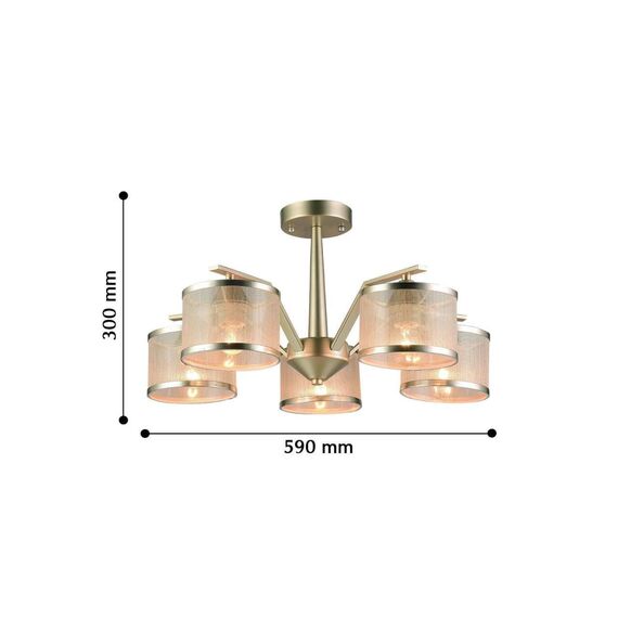 2488-5P, люстра, D590xH300, 5xE14x40W, excluded, изображение 3