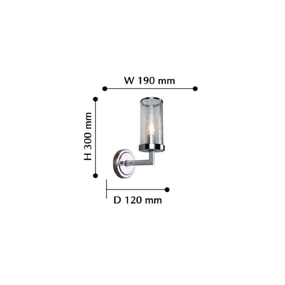 2374-1W, настенный светильник, D120xW190xH300, 1xE14x40W, excluded, изображение 2