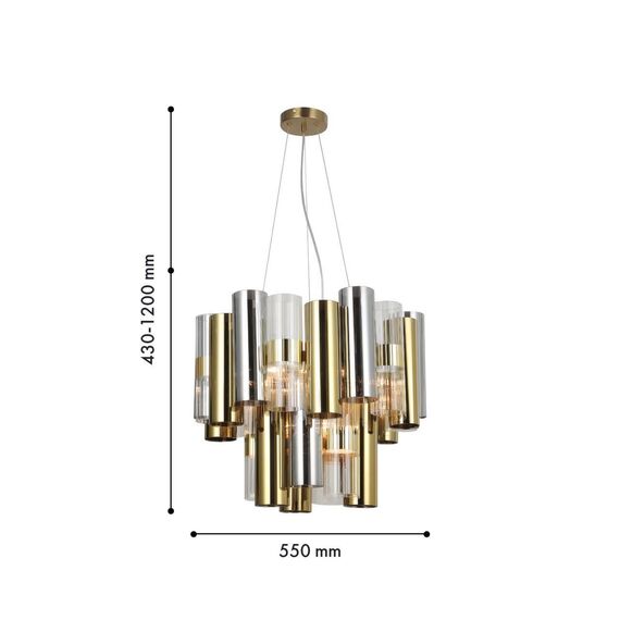 4477-8P, подвесная люстра, D550xH430/1200, 8xE14x60W, excluded, изображение 2