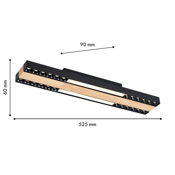 4440-2C, потолочный светильник, L525xW90xH60, LEDx18W, 1900LM, 4000K, included, изображение 3