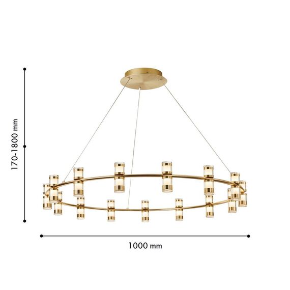 4323-15P, подвесная люстра, D1000xH170/1800, 15xLEDx3W, 3600LM, 4000K, included, изображение 2
