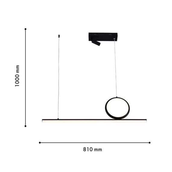 4178-3P, подвесная люстра, L810xW80xH240/1000, LEDx3W + LEDx12W + LEDx16W, 1395LM, 4000K, included, изображение 3