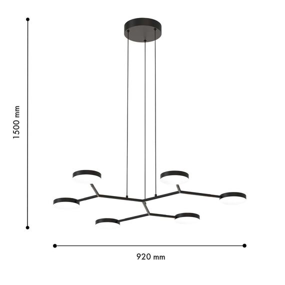 4632-6P, подвесная люстра, L870xW820xH200/1500, 6xLEDx6W, 1900LM, 4000K, included, изображение 3