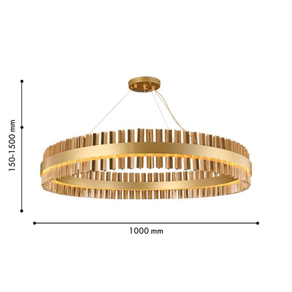 4263-10P, подвесная люстра, D1000xH150/1500, LEDx54W, 4320LM, 4000K, included, изображение 2