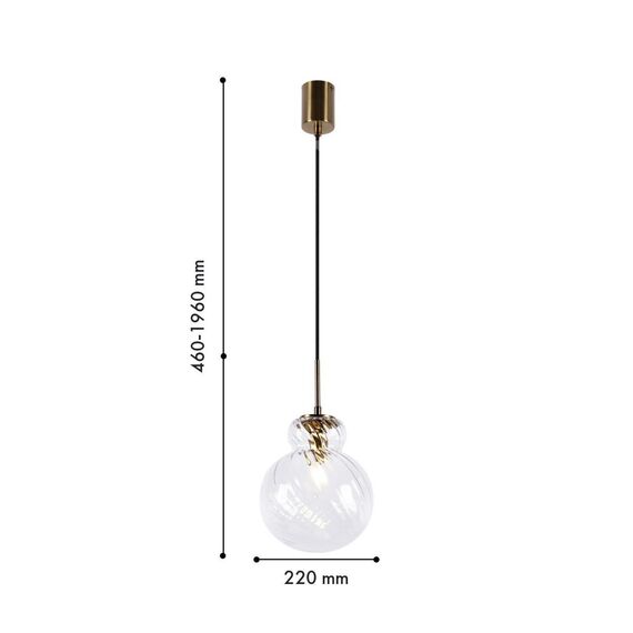 4267-1P, подвес, D220xH460/1960, 1xE14x40W, excluded, изображение 2
