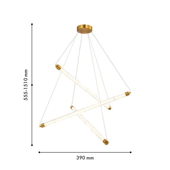 4558-3P, подвесная люстра, D390xH555/1510, 3xLEDx11W, 3500LM, 4000K, included, изображение 3
