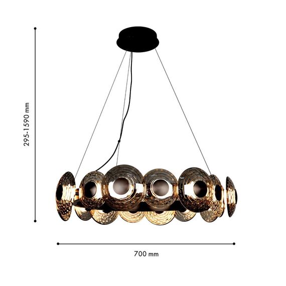 4642-16P, подвесная люстра, D700xH295/1590, LEDx72W, 8217LM, 4000K, included, изображение 2