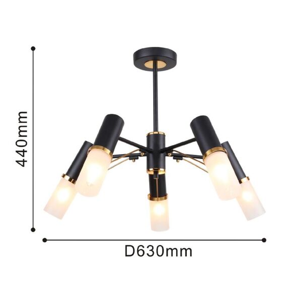 2558-5P, потолочная люстра, D630xH440, 5xE14x40W, excluded, изображение 3