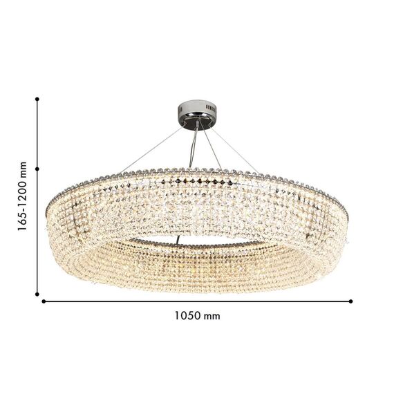 4478-10P, подвесная люстра, D1050xH165/1200, LEDx92W, 8300LM, 3000K, included, remote control, изображение 3