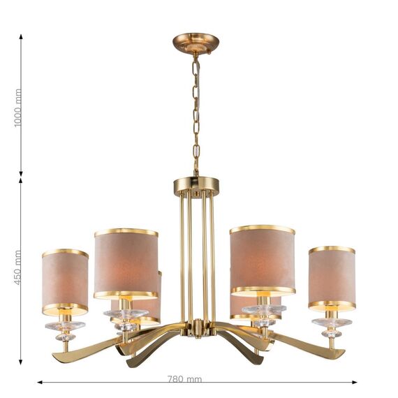 2689-6P, подвесная люстра, D780xH450/1450, 6xE14x40W, excluded, изображение 3