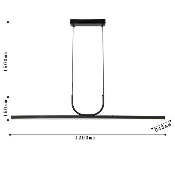 4096-2P, подвесная люстра, L1200xW45xH150/1650, LEDx48W, 3840LM, 4000K, included, изображение 3