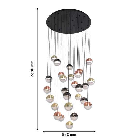 4371-27P, подвесная люстра, D830xH2680, 27xLEDx5.4W, 10220LM, 4000K, CRI>90, included, изображение 3