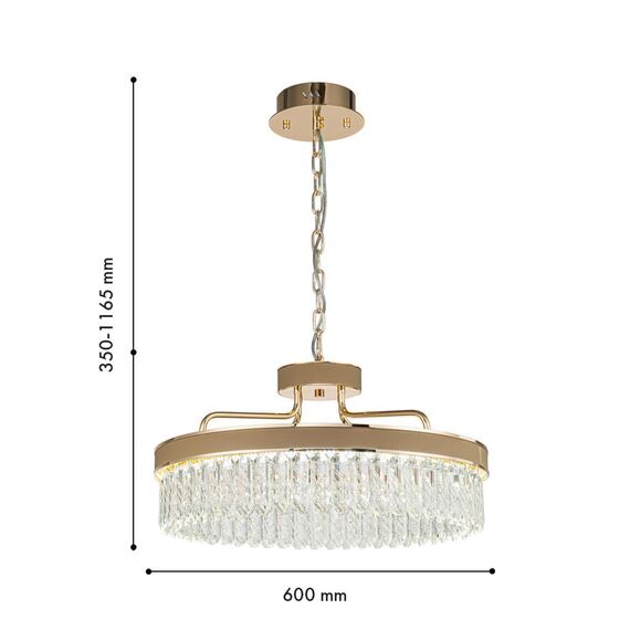 4304-6P, подвесная люстра, D600xH350/1165, LEDx60W, 3650LM, 3000K/4000K/6000K, included, изображение 3