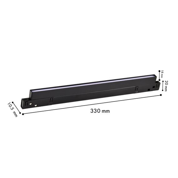 4578-1U, трековый светильник, L330xW10.5xH18, LEDx8W, 48V, 270LM, 2700-5700K, CRI>90, beam angle:100, included, изображение 3