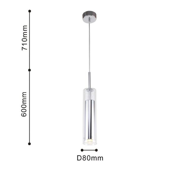 2555-1P, подвес, D80xH600/1310, 1xGU10LEDx5W, excluded, изображение 3