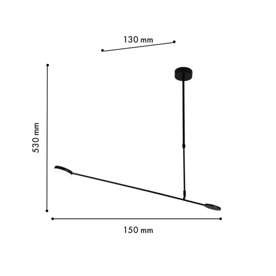4572-1C, потолочный светильник, L1110xW120xH600/1100, LEDx7W, 560LM, 4000K, included, изображение 3