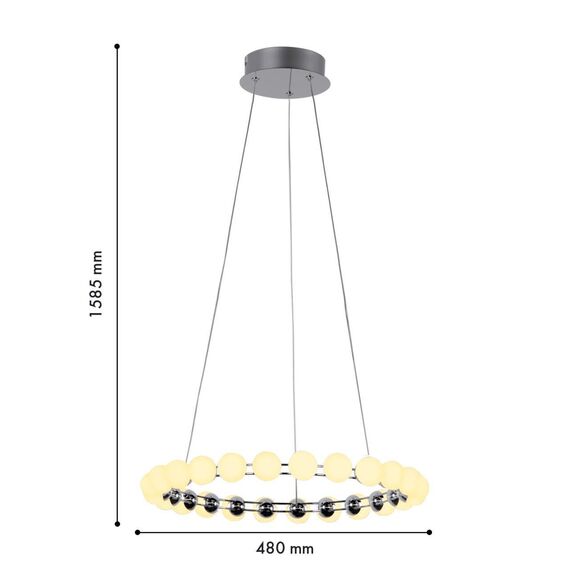 4589-5P, подвесная люстра, D480xH1585, LEDx27W, 2150LM, 4000K, included, изображение 4