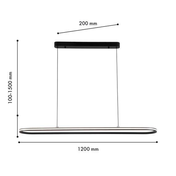 4275-12P, подвесная люстра, L1200xW200xH100/1500, LEDx60W, 3000LM, 4000K, included, изображение 3