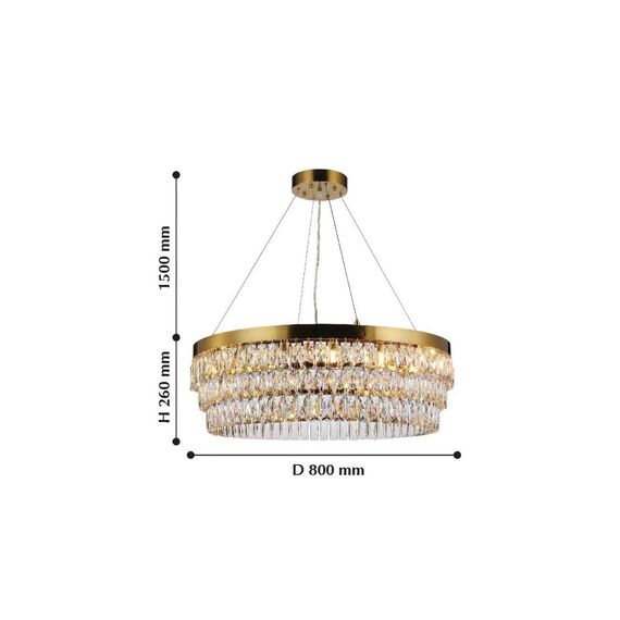 2206-16P, люстра подвесная, D800xH260/1760, 16xG9x40W, excluded, изображение 2