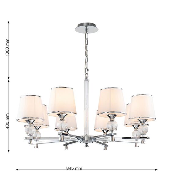 2873-8P, подвесная люстра, D845xH480/1480, 8xE14x40W, excluded, изображение 3