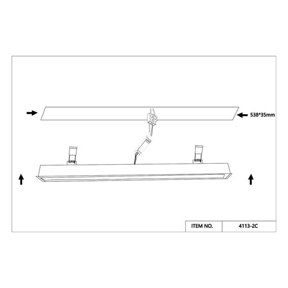 4113-2C, потолочный светильник, L544xW57xH56, LEDx25W, 1500LM, 4000K, included, изображение 4