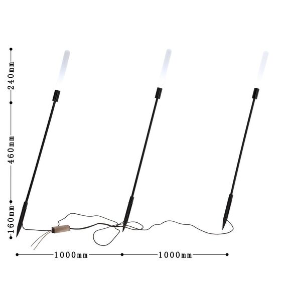 4048-3T, уличный светильник, D25xH860, 3xLEDx1W, 240LM, 4000K, IP67, included, изображение 3