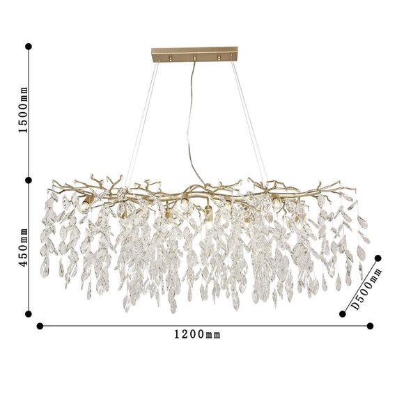 3056-10P, подвесная люстра, L1200xW500xH450/1950, 10xE14x40W, excluded, изображение 3