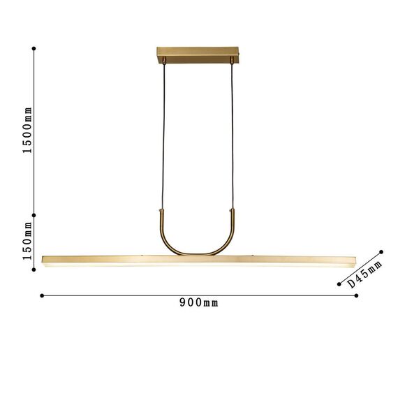 4097-1P, подвесная люстра, L900xW45xH150/1650, LEDx36W, 2880LM, 4000K, included, изображение 3